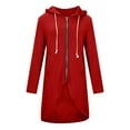 thumbnail image 1 of HTNBO Women's Long Zip Up Hoodie Lightweight Oversized Sweatshirt Open Front Cardigan Jacket, 1 of 7