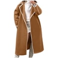 thumbnail image 1 of HTNBO Women's Open Front Long Cardigan Wool Blend Coat Casual Lapel Coatigan Coat Fall Jacket Outerwear with Pockets, 1 of 7