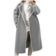 thumbnail image 1 of HTNBO Women's Open Front Long Cardigan Wool Blend Coat Casual Lapel Coatigan Coat Fall Jacket Outerwear with Pockets, 1 of 7