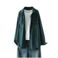 thumbnail image 1 of HTNBO Women's Oversized Corduroy Jackets Loose Long Sleeve Casual Vintage Button Down Shirts Outerwear, 1 of 8