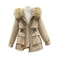 thumbnail image 1 of HTNBO Women's Parka Down Jacket 3 In 1 Winter Warm Padded Coat Faux Fur Hood Hiking Windbreaker Detachable Lined Outwear, 1 of 4