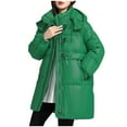 thumbnail image 1 of HTNBO Women's Thickened Winter Down Coat Warm Padded Puffer Jacket with Detachable Hood Baggy Zip Pockets Outerwear, 1 of 6