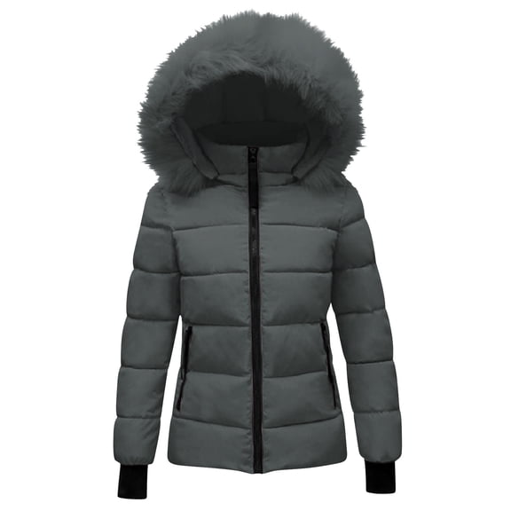 HTNBO Women's Winter Coats Warm Long Puffer Coat Plus Size Quilted Parka Jacket with Removable Fur Hood