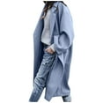thumbnail image 1 of HTNBO Women's Wool Blend Coat Oversized Double Breasted Long Trench Overcoat Winter, 1 of 5