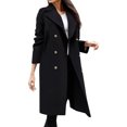 thumbnail image 1 of HTNBO Women's Wool Blend Trench Winter Jackets Mid Long Warm Pea Coats Dressy Casual Double Breasted Overcoat with Pockets, 1 of 6