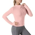 thumbnail image 1 of HTNBO Women's Workout Jacket Lightweight Zip Up Long Sleeve UPF 50+ Sun Protection Clothes Athletic Yoga Slim Fit Crop Tops, 1 of 5