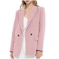 thumbnail image 1 of HTNBO Womens Boyfriend Oversized Shoulder Pads Blazer Button Down Long Sleeve Lapel Work Office Casual Blazer Jacket, 1 of 7