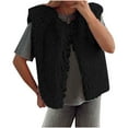 thumbnail image 1 of HTNBO Womens Faux Fur Vest Cropped Sleeveless Warm Winter Shaggy Open Front Outerwear Vest, 1 of 7