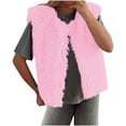 thumbnail image 1 of HTNBO Womens Faux Fur Vest Cropped Sleeveless Warm Winter Shaggy Open Front Outerwear Vest, 1 of 7