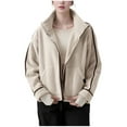 thumbnail image 1 of HTNBO Womens Fleece Jacket Zip Up Sherpa Coats Fall Winter Trendy Fuzzy Mock Neck Jackets Coat with Pockets, 1 of 4