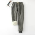thumbnail image 1 of HTNBO Womens Fleece Sweatpants Plus Size Winter Drawstring Elastic Waist Sherpa Lined Jogger Pants Cold Weather, 1 of 3