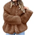 thumbnail image 1 of HTNBO Womens Fuzzy Faux-Fur Coat Winter Jackets Warm Coat Fashion Parka Anorak Outerwear Overcoat, 1 of 8