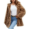 thumbnail image 1 of HTNBO Womens Leopard Faux Fur Coats with Hood Fuzzy Fleece Sherpa Jackets Fluffy Shearling Open Front Cardigan Outerwear, 1 of 8