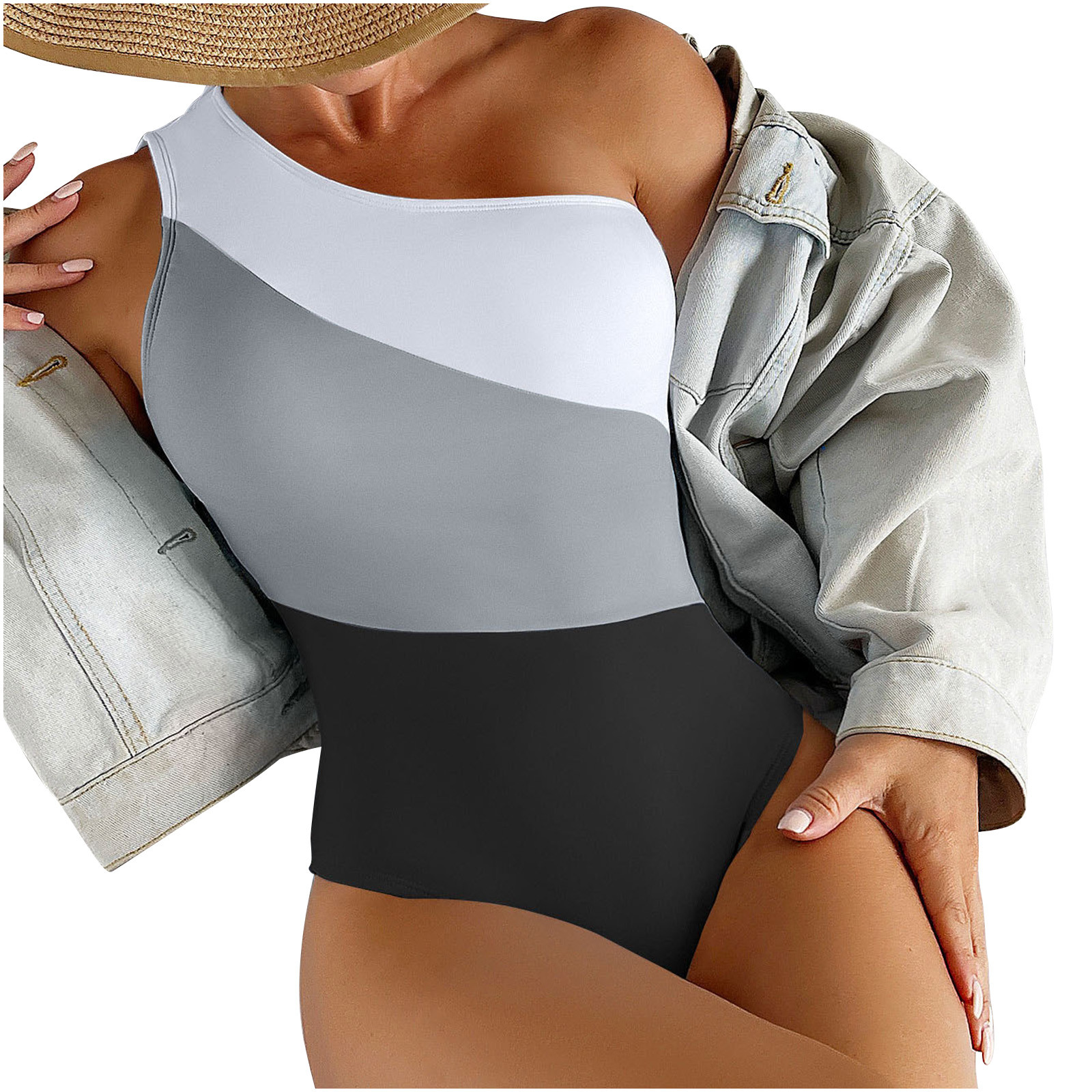 HTNBO Womens One Piece Color Block Swimsuit - Walmart.com