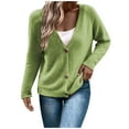 thumbnail image 1 of HTNBO Womens Oversized Cute Fluffy Lightweight Cardigans Fall Ribbed Knit V Neck Button Long Sleeve Sweater Cardigan, 1 of 7