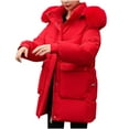 thumbnail image 1 of HTNBO Womens Parka Casual Long Outwear Winter Hooded Coat Female Winter Jacket Women Winter Down Cotton Jackets Coats, 1 of 4