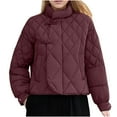 thumbnail image 1 of HTNBO Womens Quilted Jackets for Fall Lightweight Padded Jacket Stand Collar Jacket Warm Puffer Jacket Winter Coat, 1 of 7