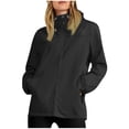 thumbnail image 1 of HTNBO Womens Rain Jacket Waterproof Windbreaker Zipper Jacket with Hood Outdoor Sports Hiking Snow Trench Coat, 1 of 7