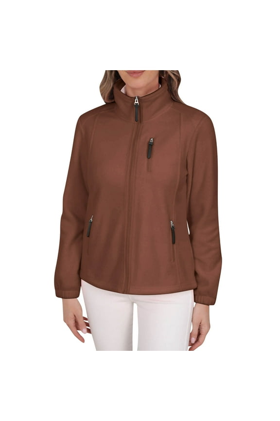 Womens Soft Fleece Jacket Full Zip Outdoor Recreation Coat Long Sleeve Warm Fall Winter Track Jackets