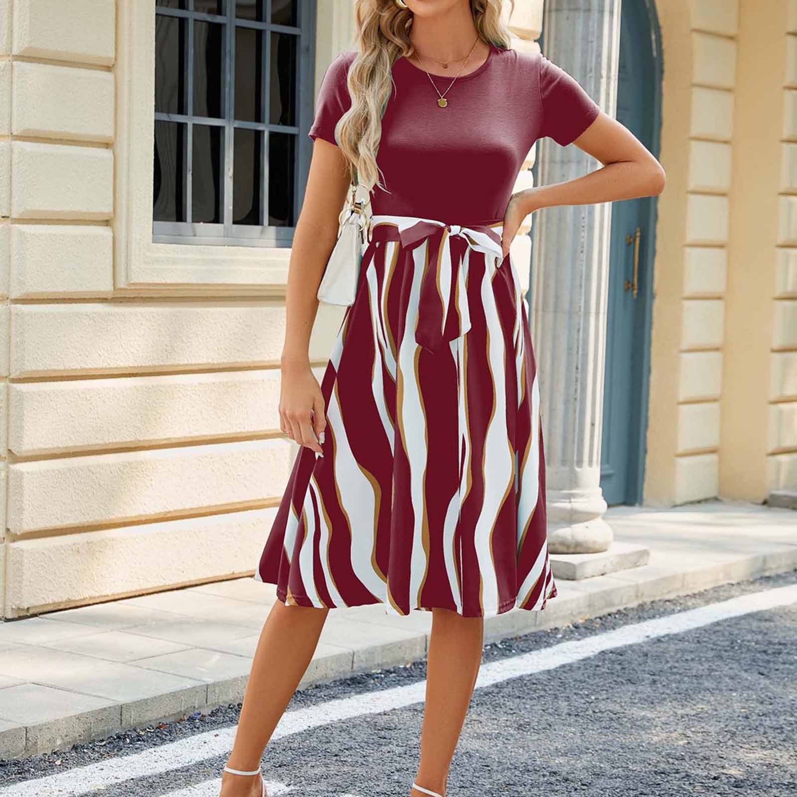 Summer Dress Women Casual Short Sleeve Dresses