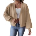 thumbnail image 1 of HTNBO Womens Sweaters Casual Long Lantern Sleeve Sweater Open Front Cardigan Knit Oversized Sweater Buttonless Sweaters, 1 of 6