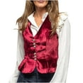 thumbnail image 1 of HTNBO Womens Velvet Vest V Neck Top Vintage Sleeveless Jacket Waistcoat Outerwear, 1 of 7