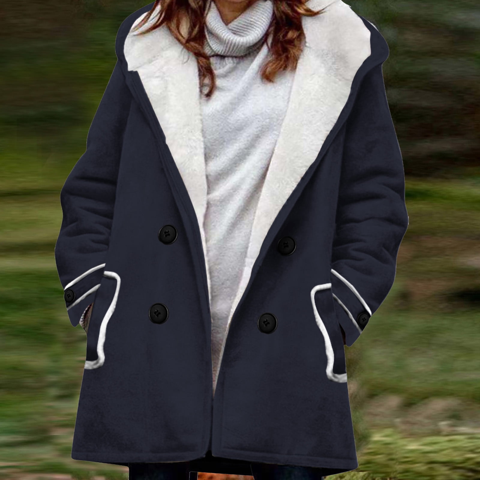HTNBO Womens Winter Coats Outerwear Ladies Fleece Jackets with Hood ...
