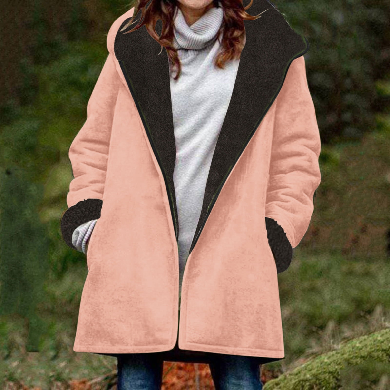 HTNBO Womens Winter Coats Outerwear Ladies Fleece Jackets with Hood ...