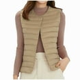 thumbnail image 1 of HTNBO Womens Winter Puffer Vest Lightweight Collarless Outdoor Puffer down Short Packable Vest Alternative Vest Jacket, 1 of 3