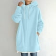 thumbnail image 1 of HTNBO Womens Zip Up Hoodies Long Sleeve Fall Hooded Lightweight Tunic Sweatshirt Oversize Fleece Jacket With Pockets, 1 of 7