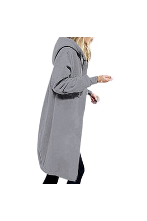 Womens Zip Up Hoodies Long Sleeve Fall Hooded Lightweight Tunic Sweatshirt Oversize Fleece Jacket