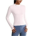 thumbnail image 1 of HTNBO Womens Zip Up Workout Jackets Lightweight Athletic Slim Fit Track Jacket with Thumb Holes, 1 of 5