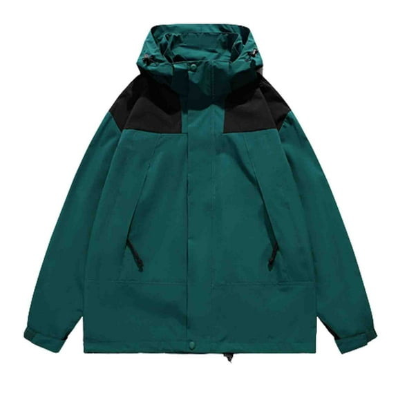 HTNBO Women Waterproof Windbreaker Color Block Hiking Fishing Rain Jacket Running Coat Unisex Windproof Outerwear