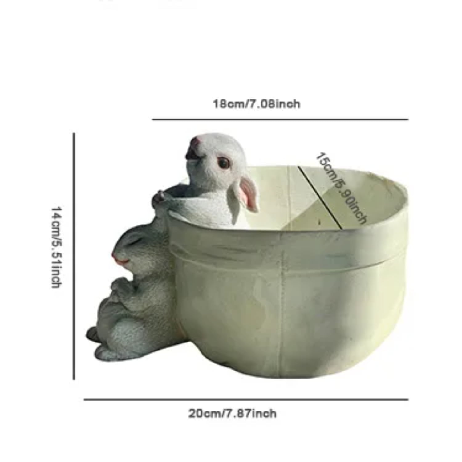 HTPEIXT Adorable and Creative Simulation Rabbit Flowerpot - Charming ...