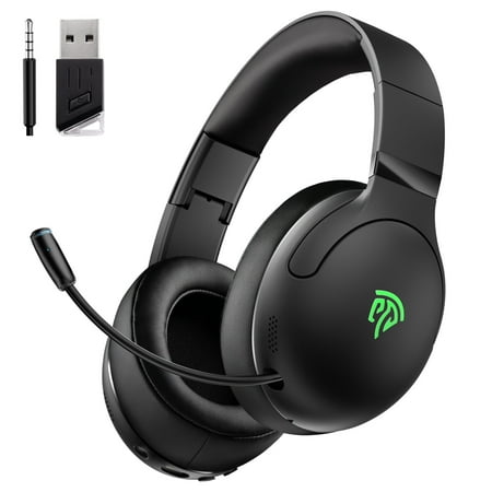 HTQ C08W Wireless Gaming Headset with Noise Cancelling Microphone, Foldable Over-Ear Bluetooth Headphones Lightweight Design for PC PS5 PS4 IOS Android, 230g