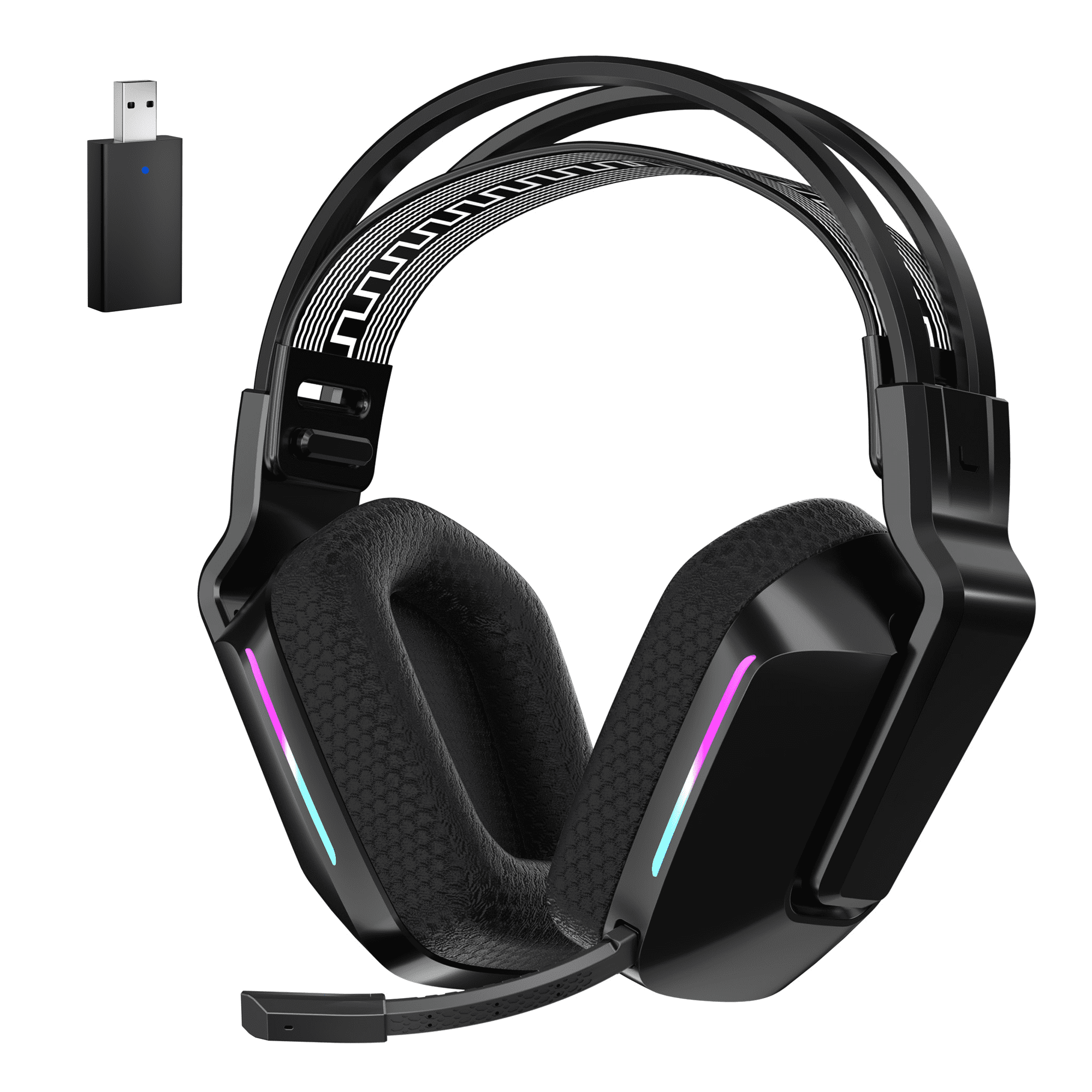 HTQ Wireless Gaming Headset with NoiseCancelling Mic Hifi 50mm Drivers