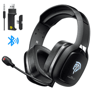 HTQ Wireless Gaming Headset for PC PS5 PS4 Nintendo Switch Laptop, 2.4G over Ear Wireless Headset with Microphone, Wired Mode for xbox
