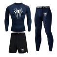 thumbnail image 1 of HTQWLP 3PCS Halloween Superhero Costumes, Halloween Role Playing Fancy Dress Costumes, Men Quick Drying Long Sleeved Tight Fitting Running Sports Suit, Party Dress up Costumes for Adults, Navy/L, 1 of 3