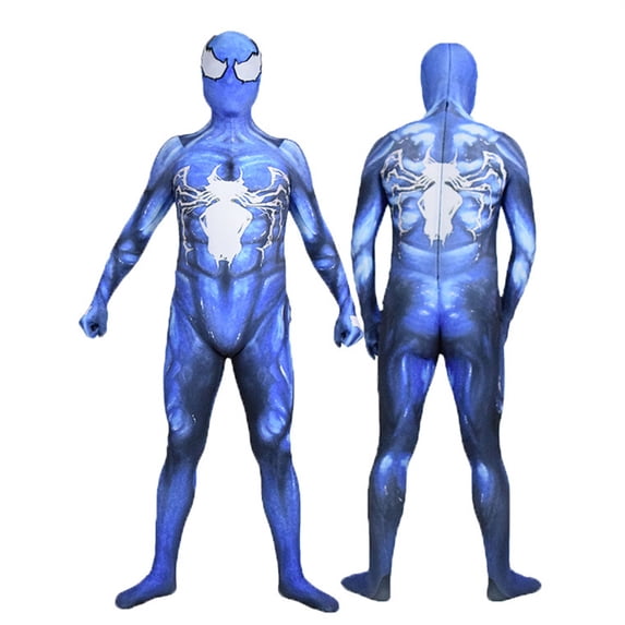 HTQWLP Halloween Superhero Costume, Pop Role Playing Fancy Dress Costumes, Halloween Stage Performance Cospaly Outfit-Jumpsuit with Mask, Birthday Party Dress Up Costumes for Kids, Blue/XL
