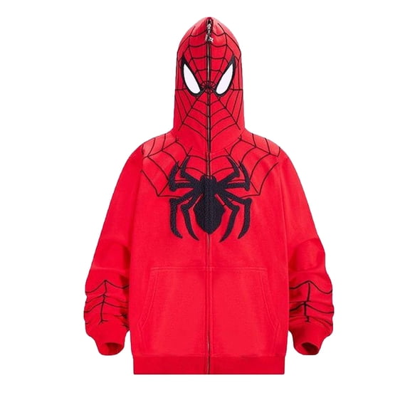 HTQWLP Halloween Superhero Costumes, Pop Style Role Playing Fancy Dress Costumes, Gothic Halloween Stage Performance Hooded Jacket Coat, Birthday Party Dress up Costumes for Adults, Red/S