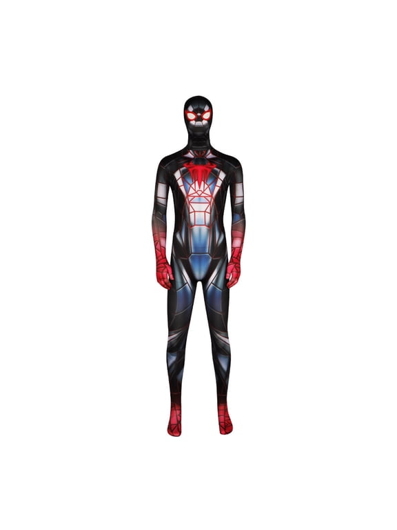 Halloween Superhero Costumes, Pop Style Role Playing Fancy Dress Costumes, Halloween Stage Performance Cosplay Outfit-Jumpsuit+Mask, Birthday Party Dress up Costumesfor Men, Ren Black/S