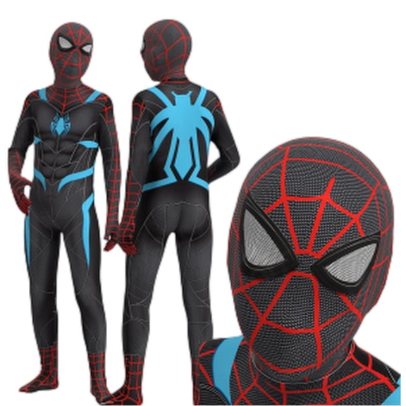 HTQWLP Halloween Superhero Costumes, Pop Style Role Playing Fancy Dress Costumes, Halloween Stage Performance Cosplay Outfit-Jumpsuit with Mask, Boys Birthday Party Dress up Costumes, Black/160