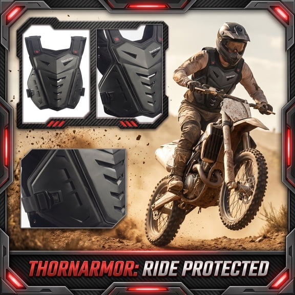 HTQWLP Motorcycle Body Armor Vest Dirt Bike Gear, Chest Protector Motocross Gear Motorcycle Chest Back Protector for Men Mountain Bike Protective Gear MTB Racing off-Road