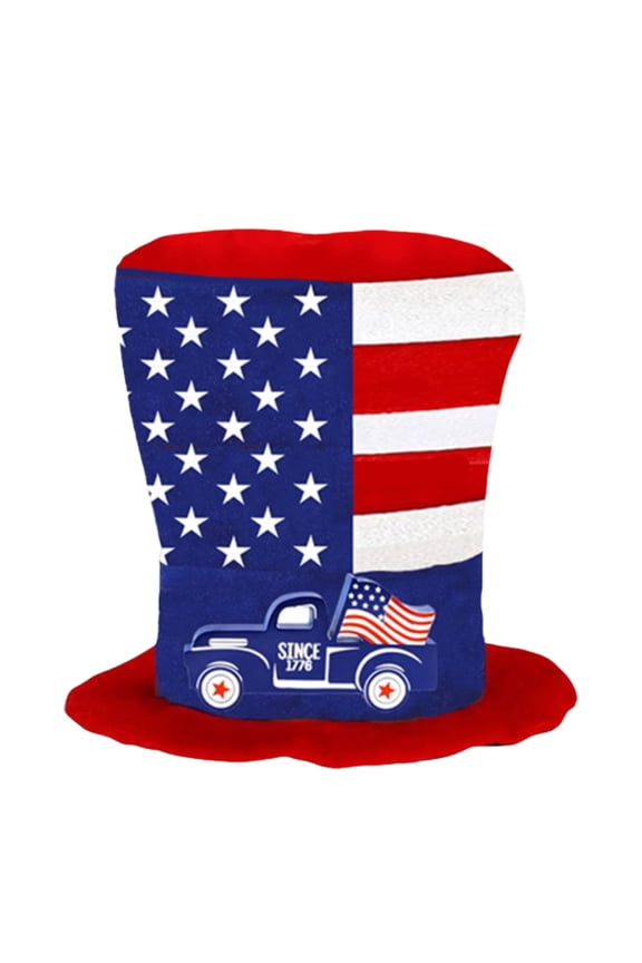 USA Flag Tall Top Hats, Novelty 4th of July Patriotic Uncle Sam Hats, Independence Day Party Accessory for Adults
