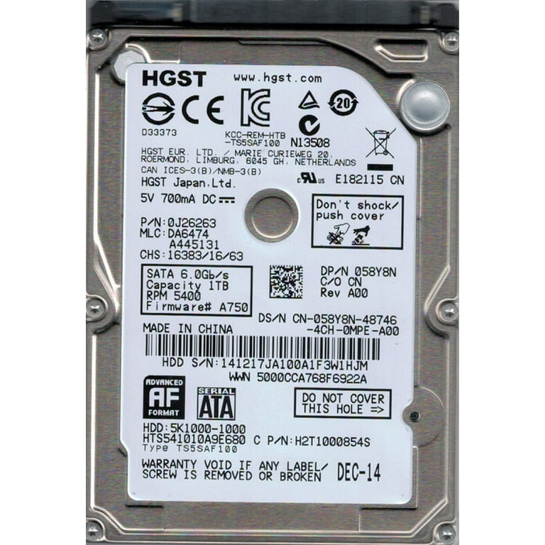 HTS541010A9E680 P/N: 0J26263 MLC: DA6474 HGST 1TB - Walmart.com HTS541010A9E680 P/N: 0J26263 MLC: DA6474 HGST 1TB - Walmart.com
