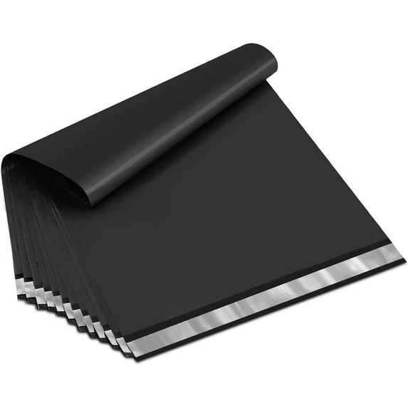 HTSQYL 100 Pcs 12x15.5 Poly Mailer Envelopes Shipping Bags Self Adhesive Waterproof Bags (Black), 12 x 15.5