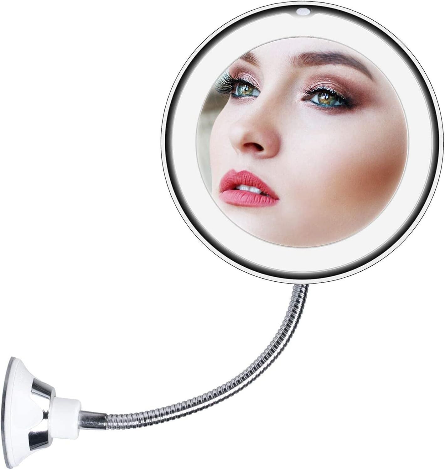 HTSQYL 10X Magnifying Mirror with Light, Flexible Gooseneck LED Lighted ...