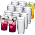 thumbnail image 1 of HTSQYL 12-Ounce Plastic Tumblers (Set of 12), Plastic Drinking Glasses, Restaurant-Style Tumblers, Commercial-Grade Cups, Stackable, BPA-Free, Shatter-Proof, Dishwasher-Safe, Clear, 1 of 8