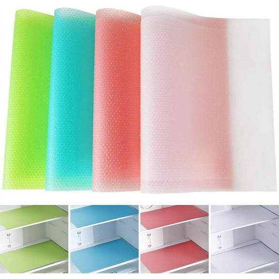 HTSQYL 8 Pcs Refrigerator Liners Mats, 12 x 17.7'' Fridge Shelf Liner Washable Waterproof for Shelves Drawer Table Refrigerator Accessories