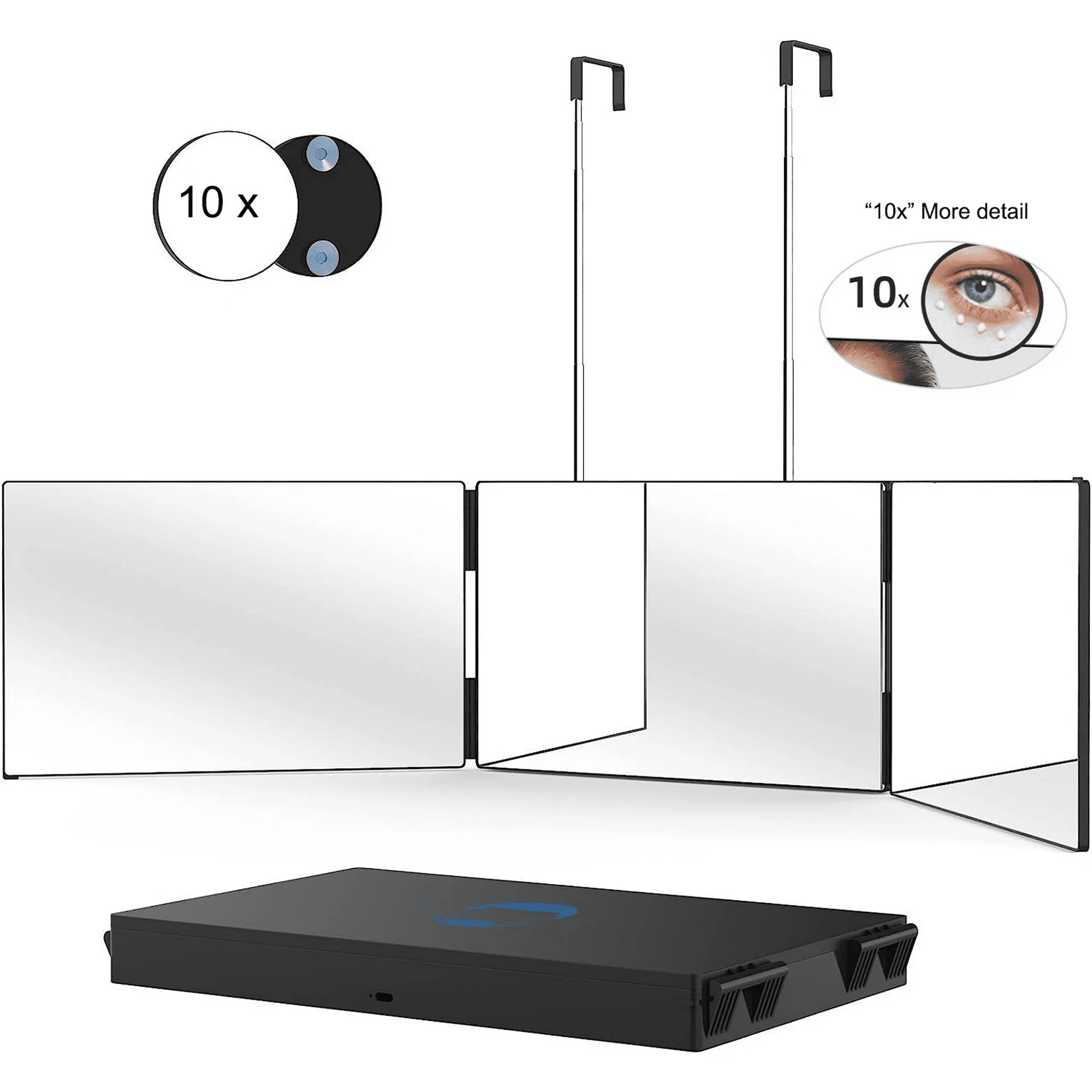 HTSQYL 3 Way Mirror for Self Hair Cutting,360 Haircuts Mirror Men for